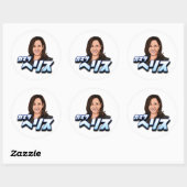 Kamala Harris in het Japans Ronde Sticker (Vel)
