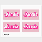 Kamala Harris in het roze Rechthoekige Sticker (Vel)