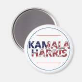Kamala Harris in vlag kleuren Magneet (Voorkant / Achterkant)