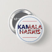 Kamala Harris in vlag kleuren Ronde Button 5,7 Cm (Voorkant /achterkant)