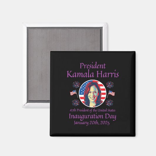 Kamala Harris Inauguratie 2025 Memorabilia 1 Magneet (Voorkant / Achterkant)