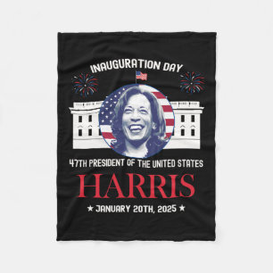 Kamala Harris Inauguratiedag 2025 Madam 47th Pre Fleece Deken