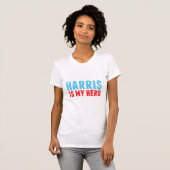 Kamala Harris is mijn held Blue Women's T-shirt (Voorkant volledig)