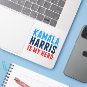 Kamala Harris is Mijn Hero Sticker (Laptop met iPhone)
