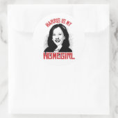 Kamala Harris is mijn Homegirl - Ronde Sticker (Tas)