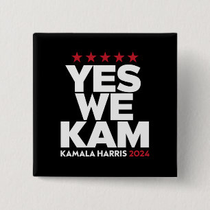 Kamala Harris Ja We Kam voor US President 2024  Vierkante Button 5,1 Cm