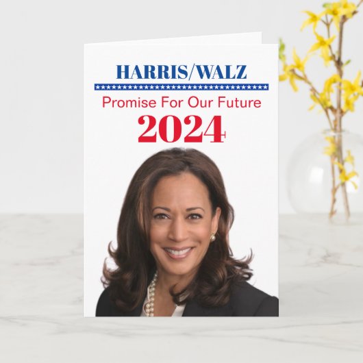 Kamala Harris Kaart (Gele Bloem)