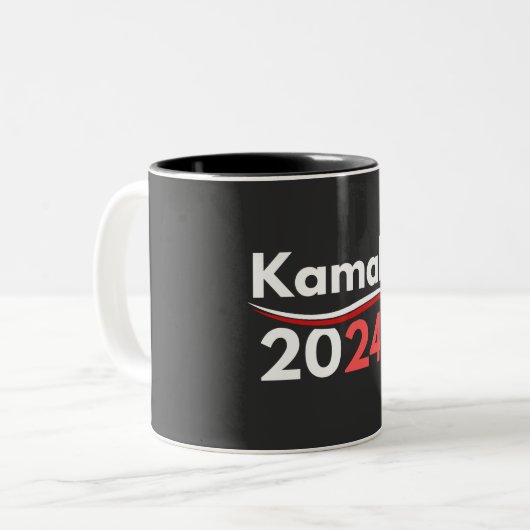 kamala harris, kamala harris, kamala harris 2024 tweekleurige koffiemok (Voorkant links)