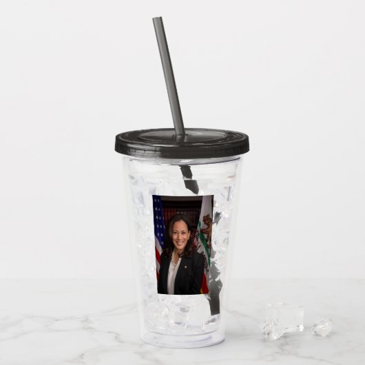 Kamala Harris kandidaat voor President US 2024 Acryl Drinkbeker (Voorkant ijs)