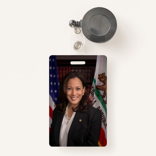 Kamala Harris kandidaat voor President US 2024 Badge (Voorkant met intrekbare)