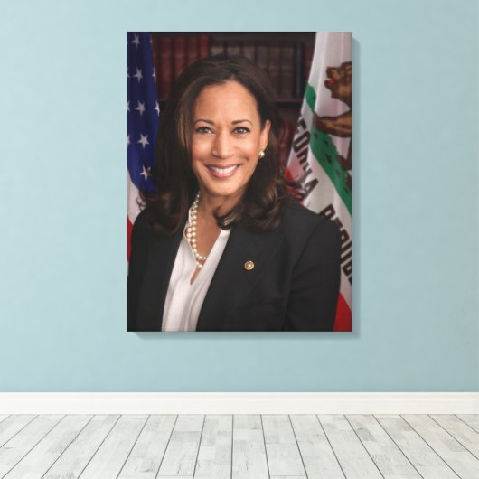 Kamala Harris kandidaat voor President US 2024 Canvas Afdruk (Insitu (Houten vloer))