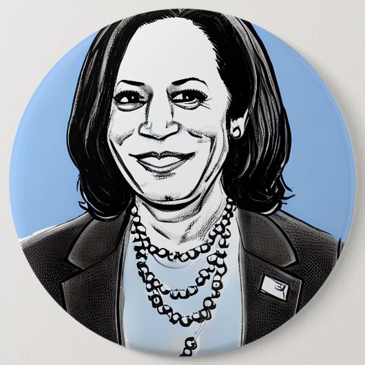 Kamala Harris karikatuur politiek Ronde Button 6,0 Cm (Voorkant)