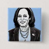 Kamala Harris karikatuur politiek Vierkante Button 5,1 Cm (Voorkant)