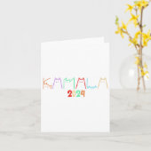 Kamala Harris kat lettering grappige kat dames voo Kaart (Gele Bloem)