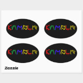 Kamala Harris - Kattenbelettering Ovale Sticker (Vel)