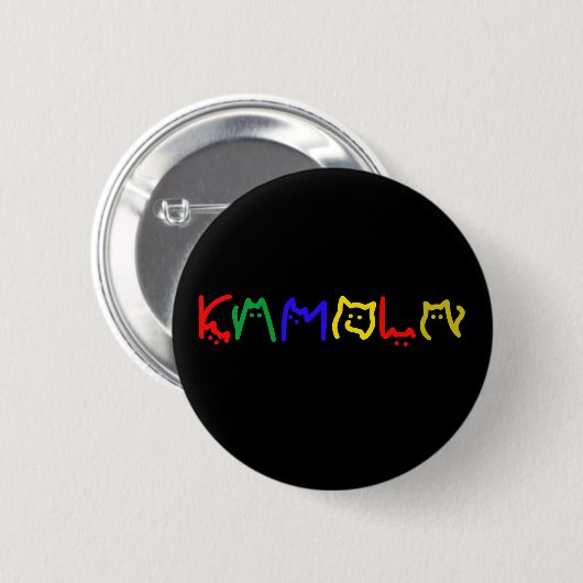 Kamala Harris - Kattenbelettering Ronde Button 5,7 Cm (Voorkant /achterkant)