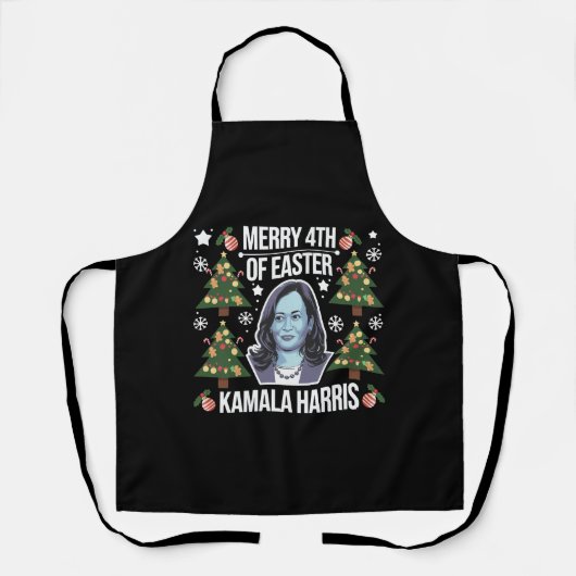 Kamala Harris Kerstman Kerst Merry 4e Pasen Schort (Voorkant)