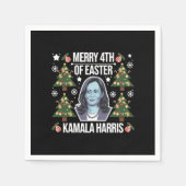 Kamala Harris Kerstman Kerst Merry 4e Pasen Servet (Voorkant)