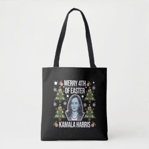Kamala Harris Kerstman Kerst Merry 4e Pasen Tote Bag