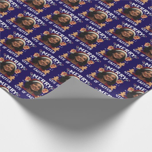 Kamala Harris Kerstman Vrolijk 4e van Pasen Cadeaupapier (Hoek)