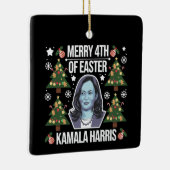 Kamala Harris Kerstman Vrolijk 4e van Pasen Keramisch Ornament (Rechts)