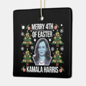 Kamala Harris Kerstman Vrolijk 4e van Pasen Keramisch Ornament (Links)