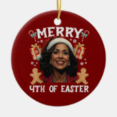 Kamala Harris Kerstman Vrolijk 4e van Pasen Keramisch Ornament (Voorkant)