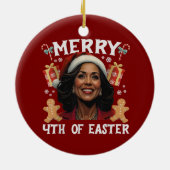 Kamala Harris Kerstman Vrolijk 4e van Pasen Keramisch Ornament (Achterkant)