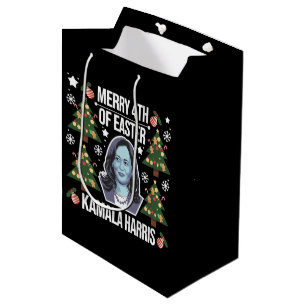 Kamala Harris Kerstman Vrolijk 4e van Pasen Medium Cadeauzakje