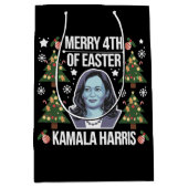 Kamala Harris Kerstman Vrolijk 4e van Pasen Medium Cadeauzakje (Voorkant)