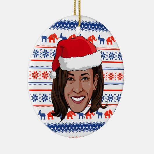 Kamala Harris Kerstmis Keramisch Ornament (Rechts)