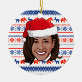 Kamala Harris Kerstmis Keramisch Ornament (Voorkant)