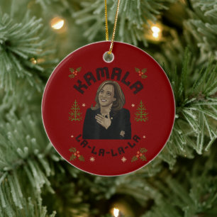 Kamala Harris Kerstmis Keramisch Ornament