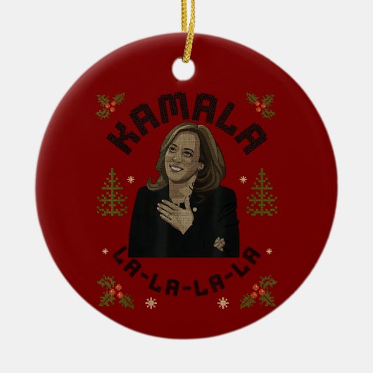 Kamala Harris Kerstmis Keramisch Ornament (Voorkant)