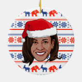 Kamala Harris Kerstmis Keramisch Ornament (Achterkant)