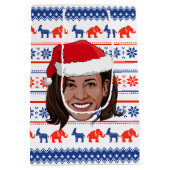 Kamala Harris Kerstmis Medium Cadeauzakje (Achterkant)