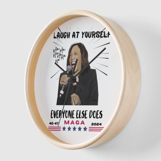 Kamala Harris Klok, 10 "Ronde Natuurlijke Hout Lij (Hoek)