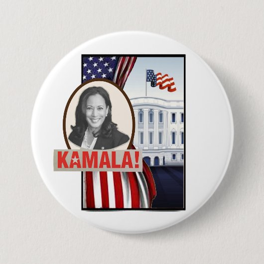 Kamala Harris komt naar het Witte Huis. Ronde Button 7,6 Cm (Voorkant)