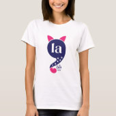 Kamala Harris La Cat Roze en Blauw T-shirt (Voorkant)