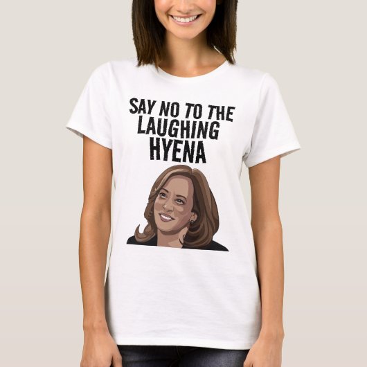 KAMALA HARRIS LACHEND HYENA T-SHIRTS (Voorkant)