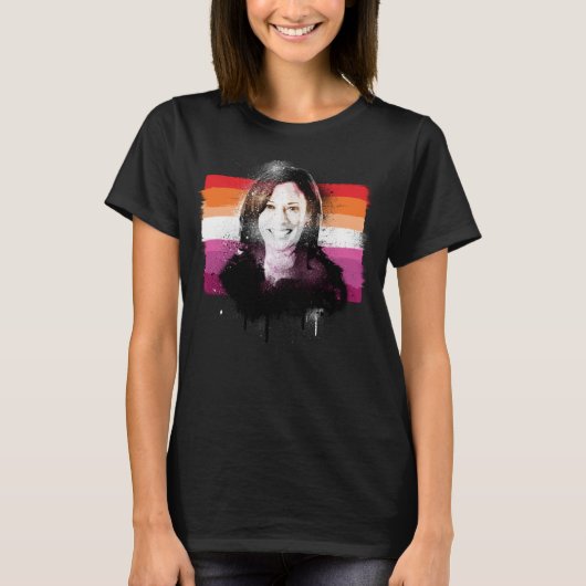 Kamala Harris Lesbische Pride T-shirt (Voorkant)