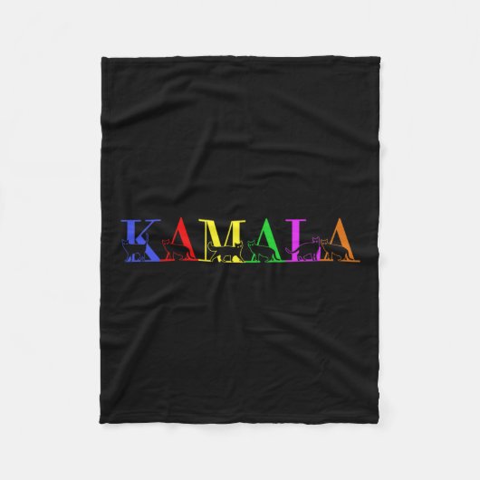 Kamala Harris LGBT Schattige positief kattenletter Fleece Deken (Voorkant)