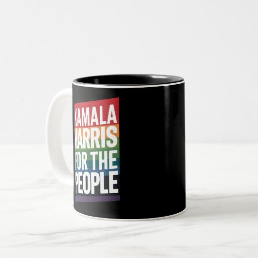 Kamala Harris LGBTQ Gay Pride Lesbian Funny Gift Tweekleurige Koffiemok (Voorkant links)