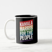 Kamala Harris LGBTQ Gay Pride Lesbian Funny Gift Tweekleurige Koffiemok (Links)