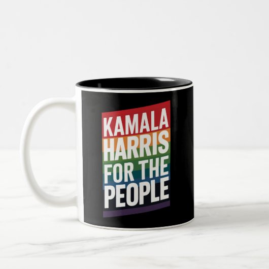 Kamala Harris LGBTQ Gay Pride Lesbian Funny Gift Tweekleurige Koffiemok (Links)