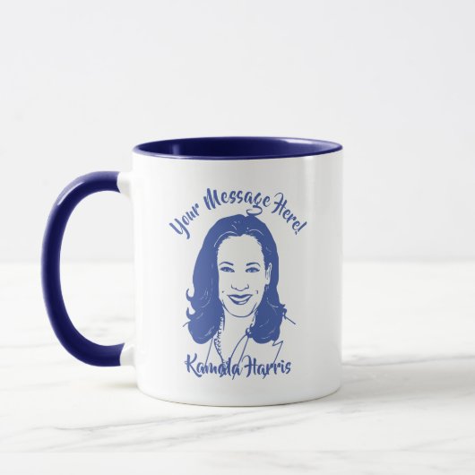 Kamala Harris Line Art - aangepaste tekst Mok (Links)