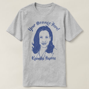 Kamala Harris Line Art - aangepaste tekst T-shirt