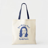Kamala Harris Line Art - aangepaste tekst Tote Bag (Voorkant)