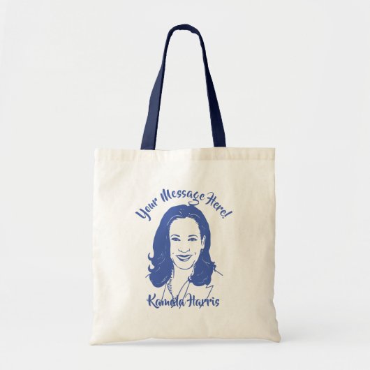 Kamala Harris Line Art - aangepaste tekst Tote Bag (Voorkant)