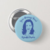 Kamala Harris Line Art Custom Text Ronde Button 5,7 Cm (Voorkant /achterkant)